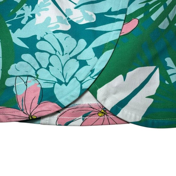 Boston Proper Tropical Floral Skort Size 8 | Green Pink Skort |Built-In Shorts - Picture 4 of 6
